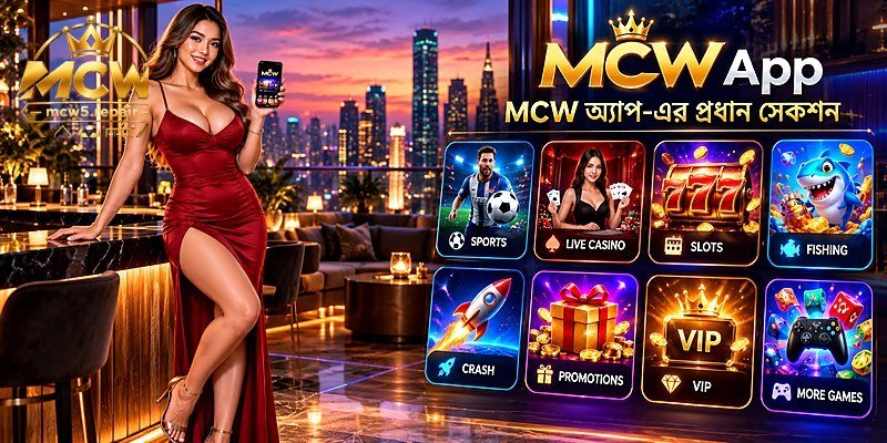 MCW অ্যাপ-এর প্রধান সেকশন