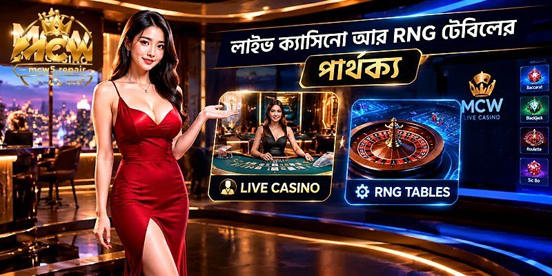 লাইভ ক্যাসিনো আর RNG টেবিলের পার্থক্য